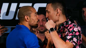 Jose Aldo and Max Holloway all business during intense face-off ahead of UFC 212