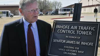 Sen. Inhofe reportedly veers off runway after landing small plane