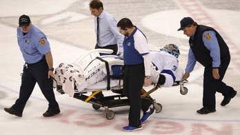 Lightning lose goaltender Bishop to apparent leg injury