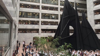 Anti-Trump demonstrators walk in circles in Senate building's lobby, call for president's conviction