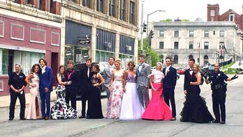 Maine high school students block street for prom photo as cops get in on the fun