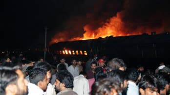Fiery train, oil truck collision in Pakistan kills 1