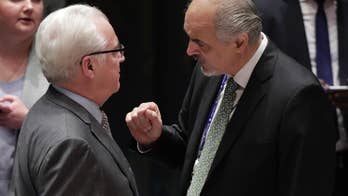 The Latest: Monitoring group says warplane crashes in Syria