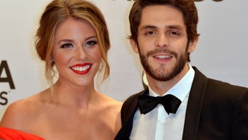 Thomas Rhett's wife Lauren Akins shows off baby bump at BMI Country Awards