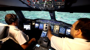 Piloting the Airbus A380 in a flight simulator