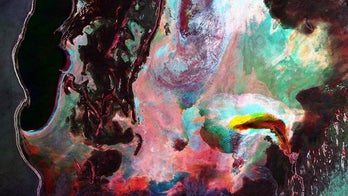 Aral Sea looks like a painting from space