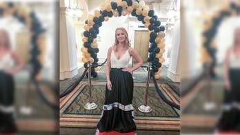 Teen raises money for Hurricane Irma victims by selling ad space on her prom dress