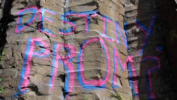 Authorities seek teenage who spray-painted a prom invitation on an Idaho cliffside