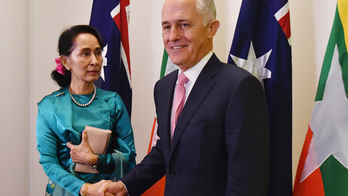 Myanmar leader welcomed to Australian Parliament House
