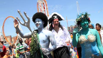 NYC mayor dresses as pirate as his family reigns over Coney Island's zany Mermaid Parade