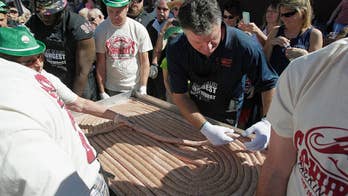 Illinois city grills up 200-foot bratwurst to celebrate birthday; did 100-foot trial run