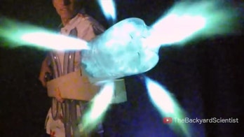 This homemade, sci-fi style propane-powered cannon can shoot golf balls 600 feet in the air