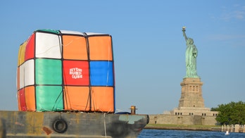 Giant Rubik’s Cube floats on Hudson to celebrate creator's birthday
