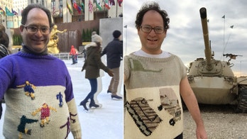 Man's handmade knit sweaters of famous landmarks are winning over the Internet