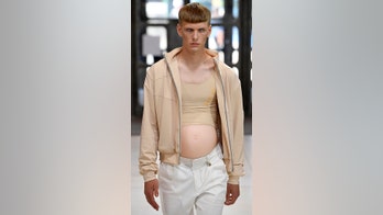 'Pregnant' male models steal the show at London Fashion Week
