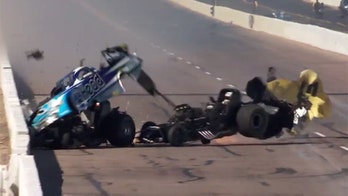 John Force crashes hard into Jonnie Lindberg at NHRA Arizona Nationals