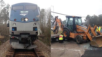 Amtrak train hits trailer with construction equipment in Louisiana, no injuries reported