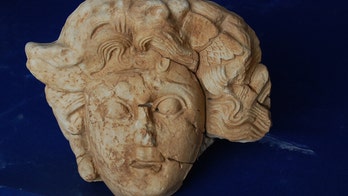 Marble Medusa head unearthed in ancient Roman ruins