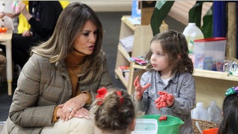 First Lady Melania Trump gets her hands dirty during visit to military families in Alaska