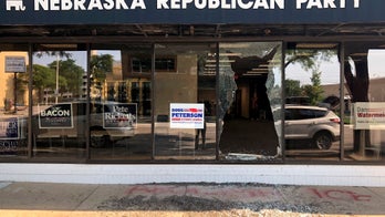 Nebraska GOP office windows smashed by bricks, 'Abolish ICE' spray-painted outside