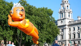 Bikini-clad balloon of anti-Trump London Mayor Sadiq Khan takes flight