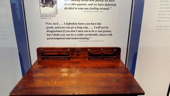 Museum displays desk with 'JFK' carving that didn't belong to the president
