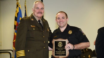 Maryland police officer honored for heroism after apartment explosion