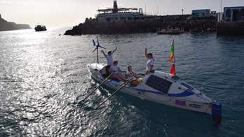 Women rescued trying to cross Atlantic Ocean in rowboat