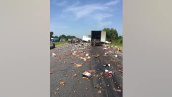 Arkansas highway drenched in Fireball whiskey after fiery semi-truck crash