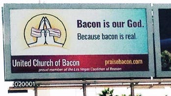 Atheists worship pork at the self-proclaimed Church of Bacon