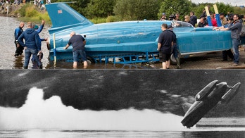 300 mph Bluebird jet boat returns to water 51 years after fatal crash