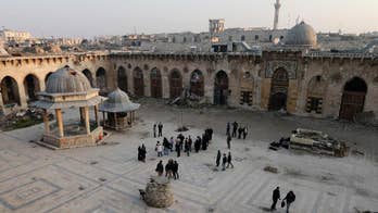 Aleppo's landmark mosque bears scars of Syria's war