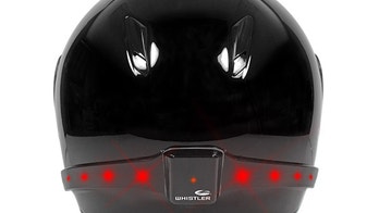 Helmet-mounted brake light makes motorcycle riders more visible