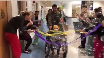 Bubble parade for boy who survives bone marrow transplant
