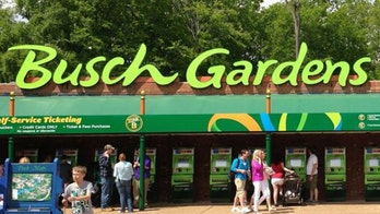 Train at Busch Gardens theme park catches fire