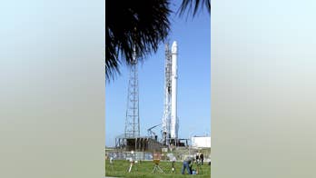 SpaceX launches futuristic pop-up room, lands rocket at sea