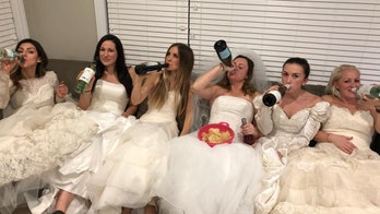 Women celebrate ‘divorce party’ in wedding gowns