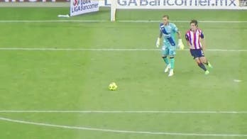 This striker snuck up behind the goalkeeper, stole the ball and scored an amazing last minute winner