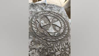 Ancient coptic tombstone found along Egypt's avenue of Sphinxes