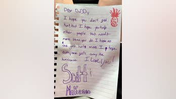 Kids write heartwarming note to their policeman father helping Harvey victims