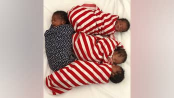 Quadruplets released from hospital in time for Fourth of July