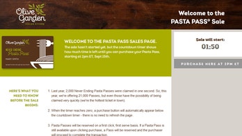 Olive Garden sells 21,000 pasta passes in less than a minute