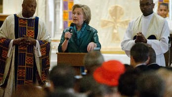 On campaign trail, Clinton finds comfort zone at churches