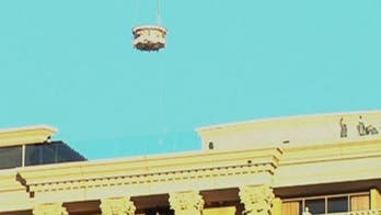 Hot tub flies13 stories above Las Vegas strip
