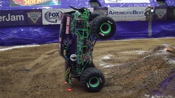 Grave Digger Monster Jam truck pulls off record minute-long front wheelie