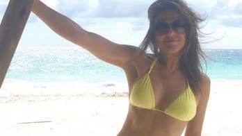 Elizabeth Hurley shows off bikini body at 50