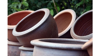 Vintage planters glam up the garden