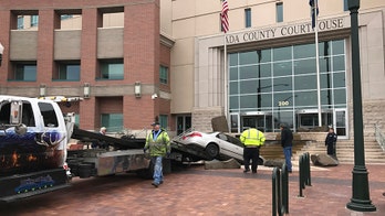 Idaho man upset with court tries to crash into courthouse