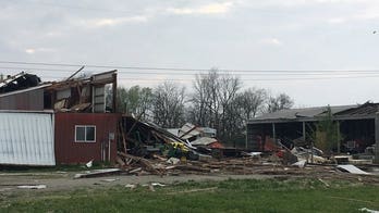 Tornado lifts barn, damages homes in Indiana