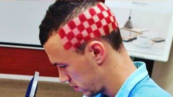 Check out Ivan Perisic's wild checkerboard haircut that looks like the Croatia kit